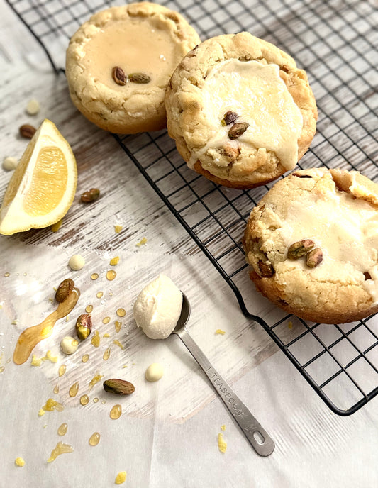 Magnolia Lemon Pistachio Cookie with Lemon Honey Glaze (sets of 4)