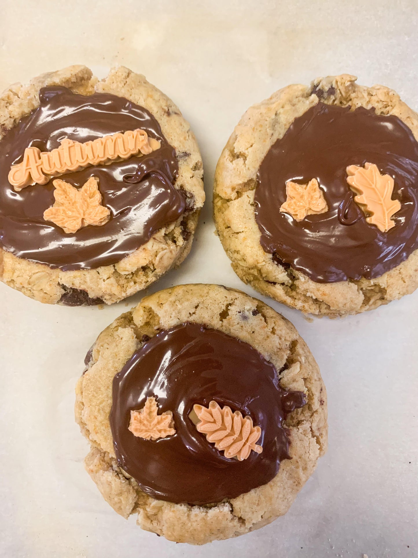 Chunky Pumpkin Spice Oatmeal Chocolate Chip Cookie