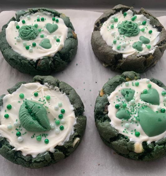 Green Velvet White Chocolate Pistachio Cookie 🍀(Sets of 4, 8, or 12)