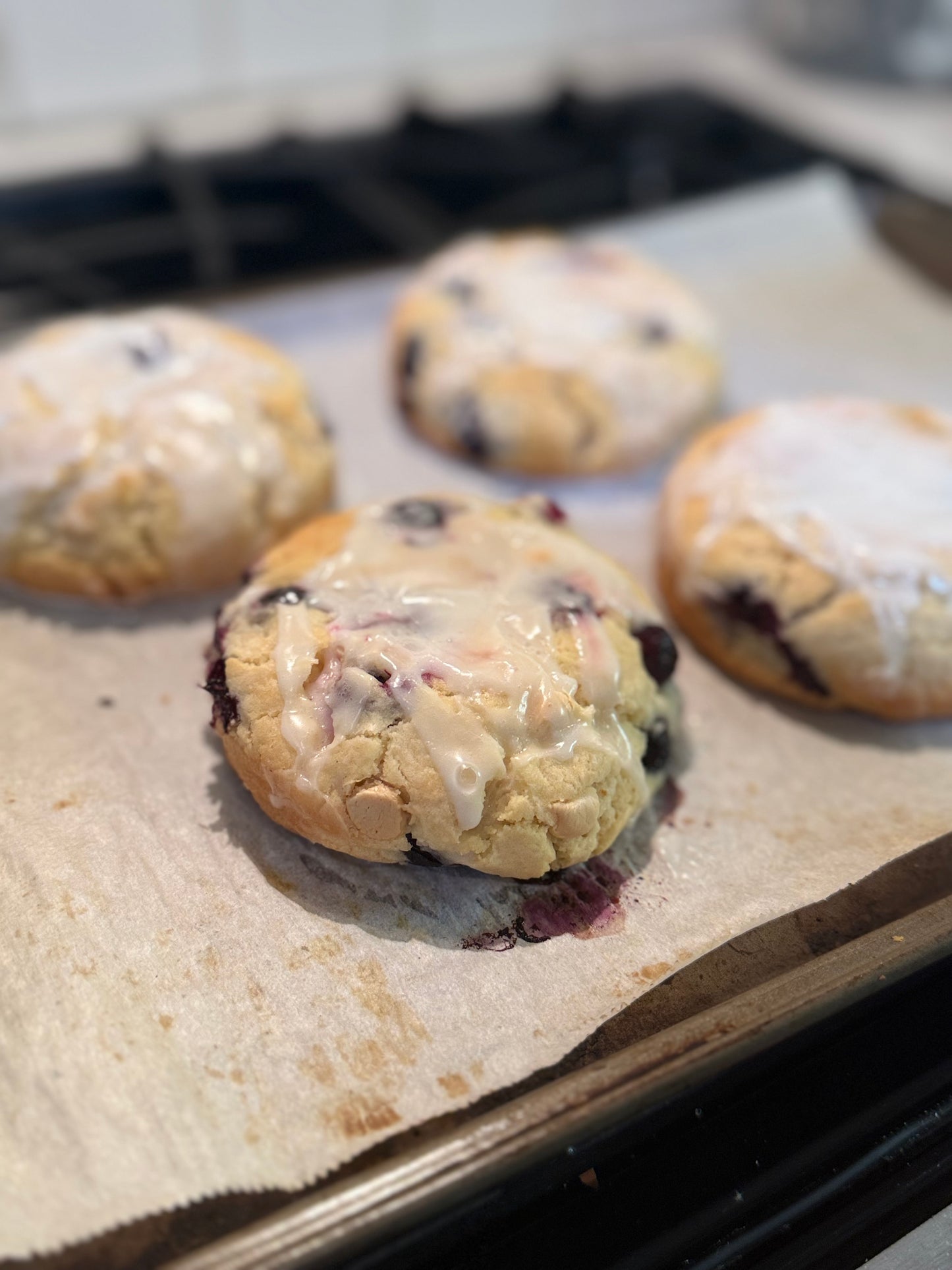Lemon Blueberry Cookie with Blueberry Cream center (Set of 4, Local Pickup only)