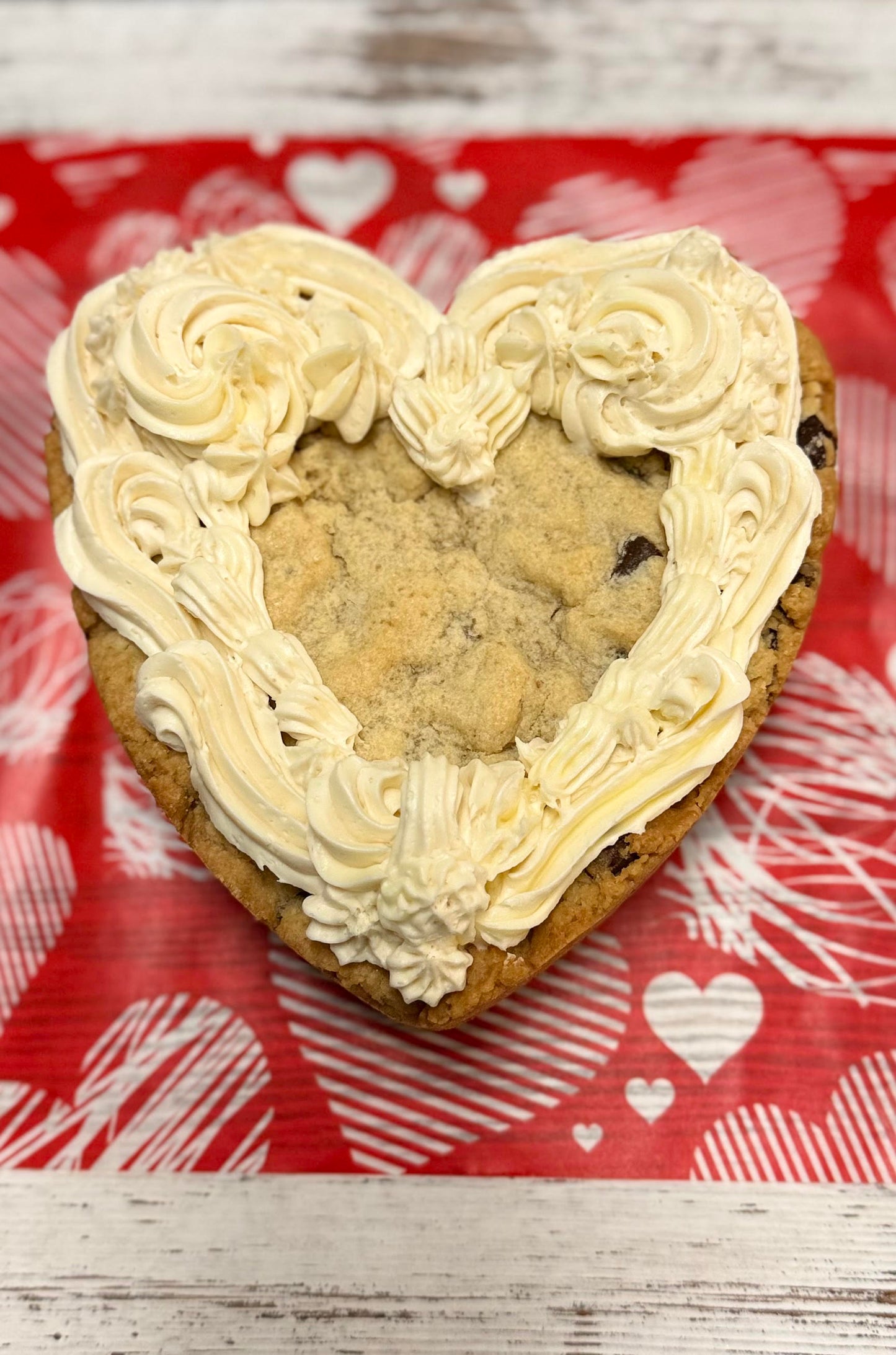 6" heart shaped Chocolate Chip Cookie Cake (for Valentine's)