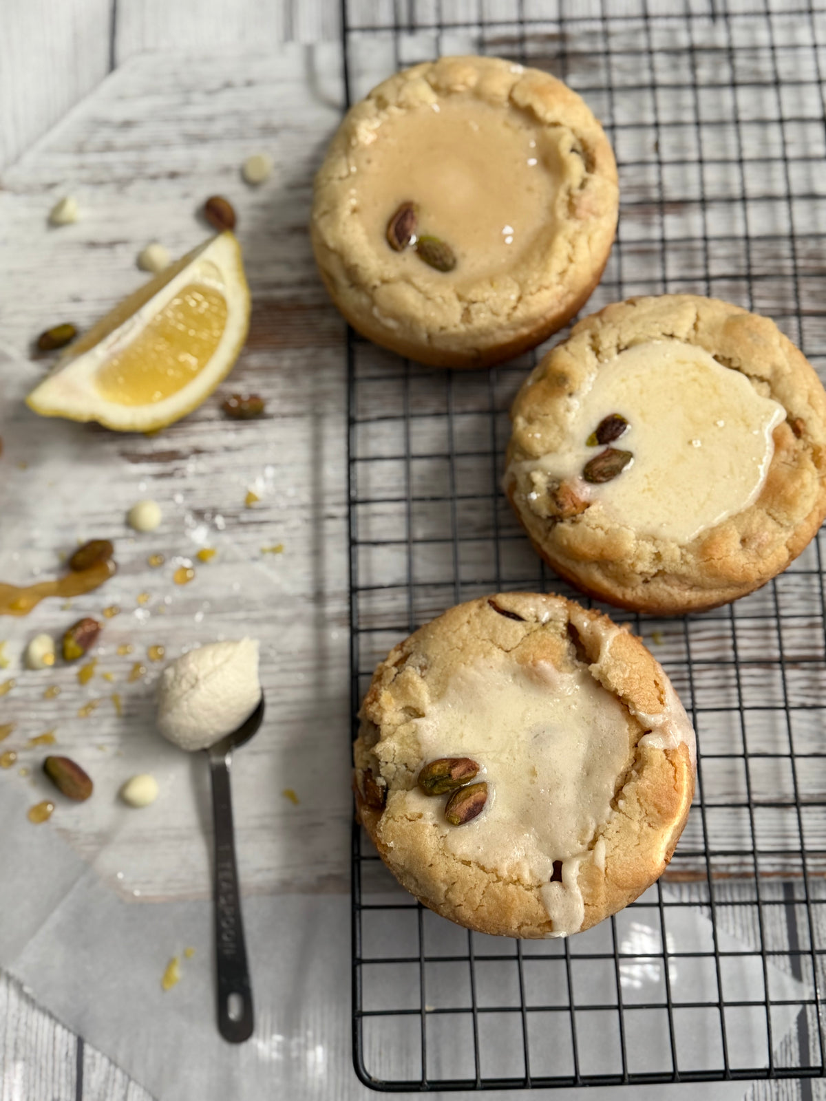 Magnolia Lemon Pistachio Cookie with Lemon Honey Glaze (set of 4)